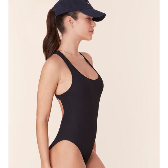 Andie Swim The Tulum Ribbed One Piece in Black L NWT - Picture 7 of 8